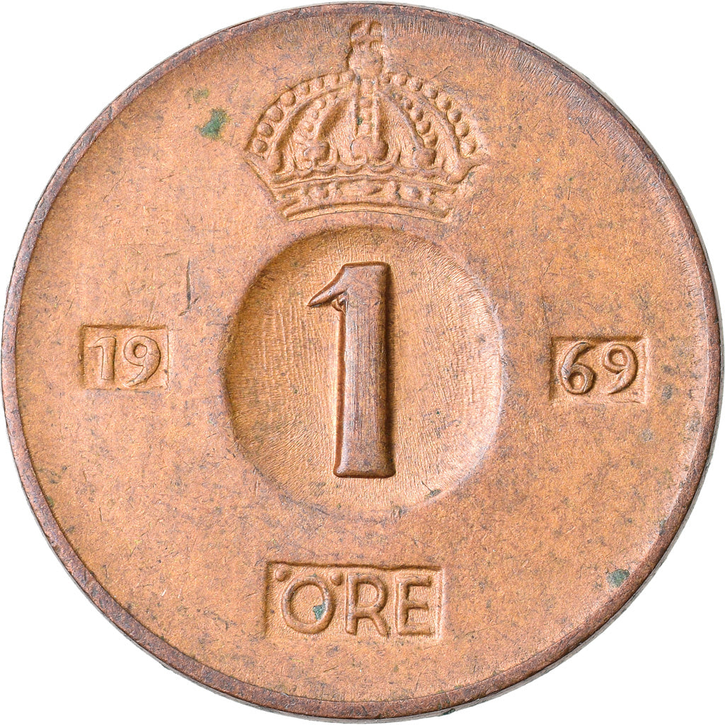Münze, Schweden, Gustaf VI, Ore, 1969, SS, Bronze, KM:820