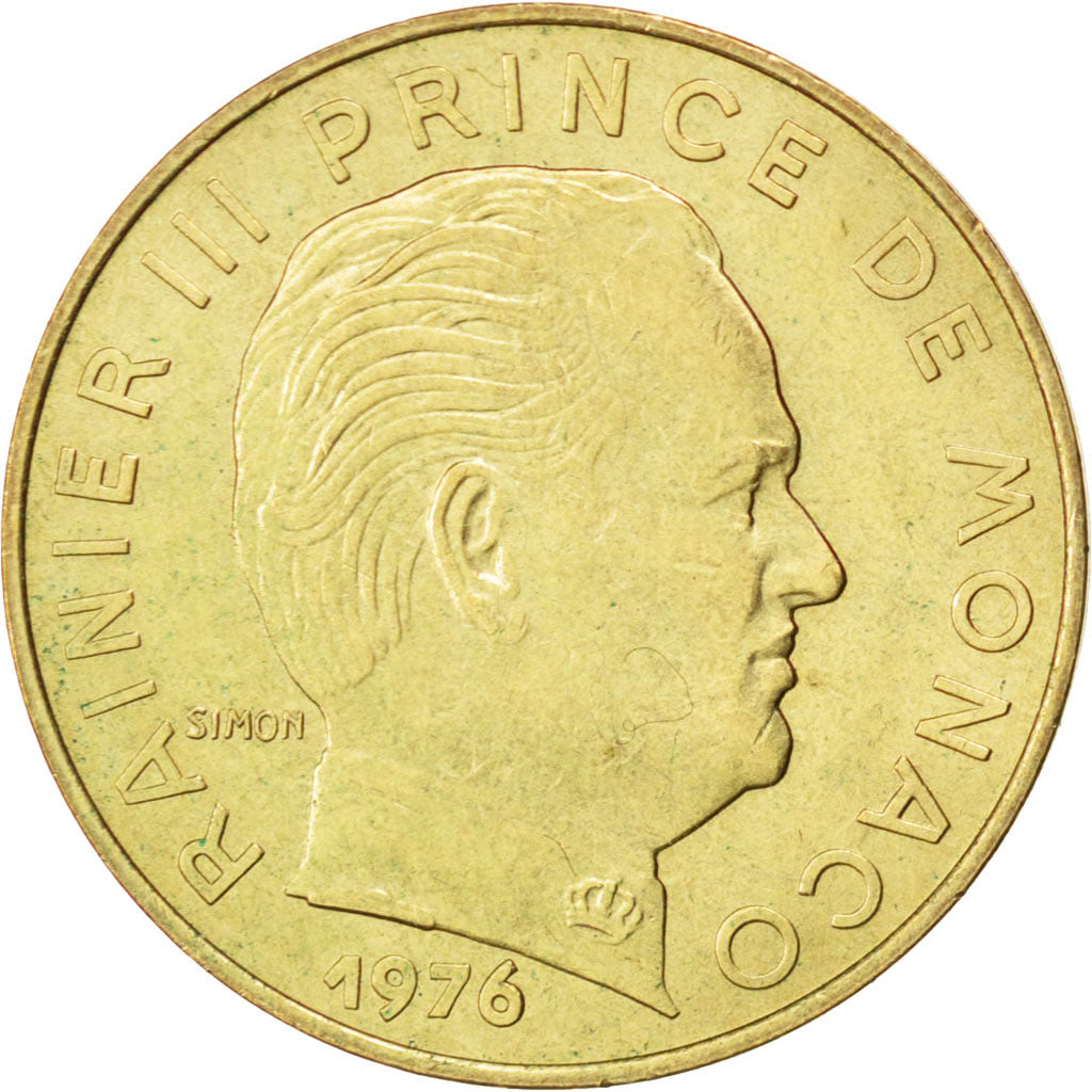 MONACO, 20 Centimes, 1976, KM #143, MS(60-62), Aluminum-Bronze, 23.5, Gadoury...