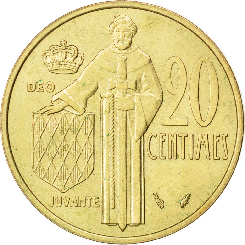 MONACO, 20 Centimes, 1976, KM #143, MS(60-62), Aluminum-Bronze, 23.5, Gadoury...