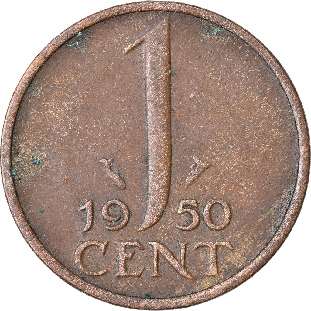 Coin, Netherlands, Juliana, Cent, 1950, VF(30-35), Bronze, KM:180
