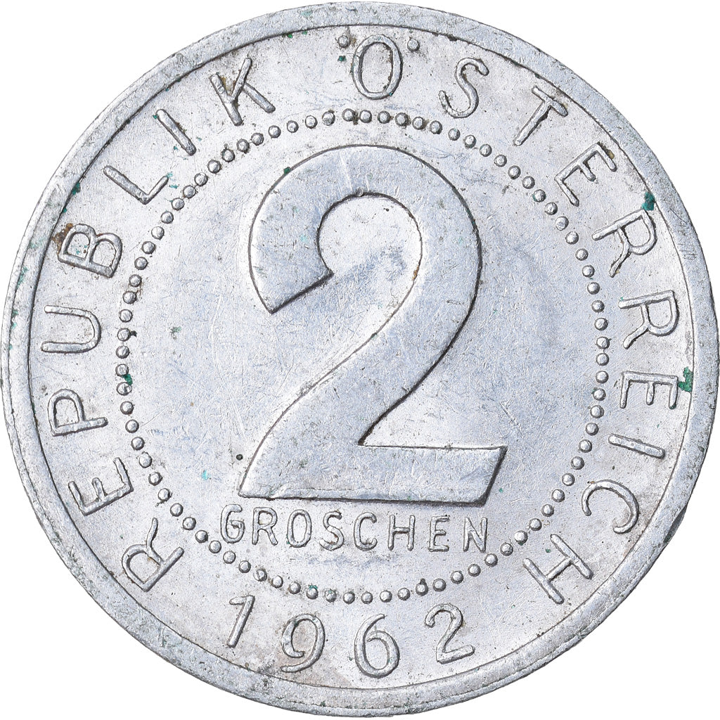 Moneta, Austria, 2 Groschen, 1962, MB+, Alluminio, KM:2876