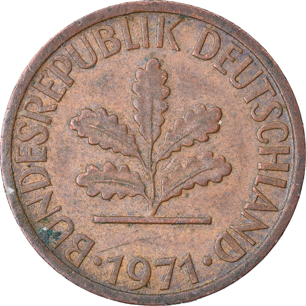 Monnaie, République fédérale allemande, Pfennig, 1971, Munich, TB+, Copper