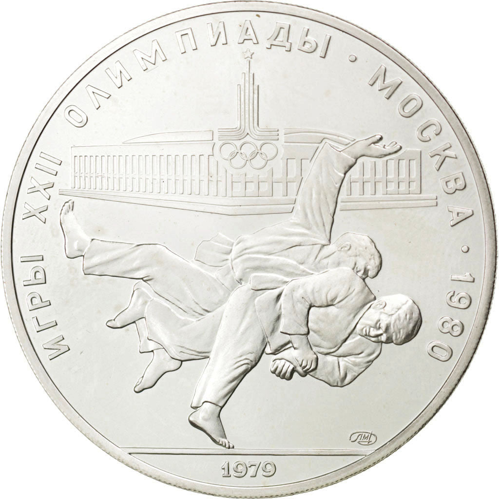 RUSSIA, 10 Roubles, 1979, KM #171, MS(63), Silver, 33.51