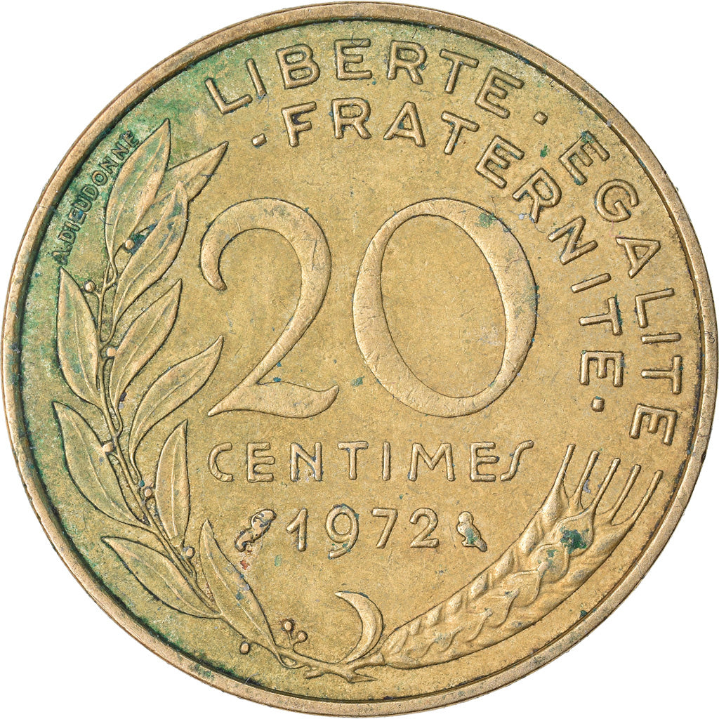 Munten, Frankrijk, Marianne, 20 Centimes, 1972, Paris, FR+, Aluminum-Bronze