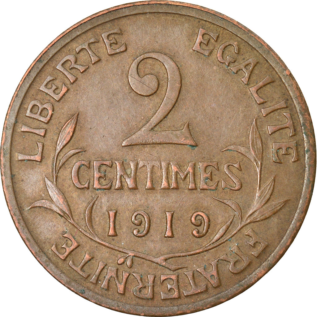Moneta, Francia, Dupuis, 2 Centimes, 1919, Paris, BB, Bronzo, KM:841