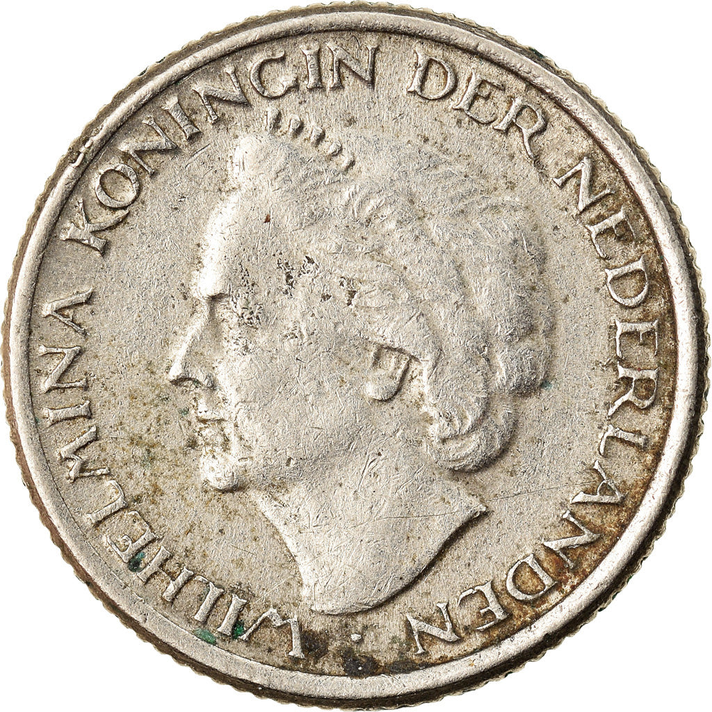 Coin, Netherlands, Wilhelmina I, 10 Cents, 1948, VF(30-35), Nickel, KM:177
