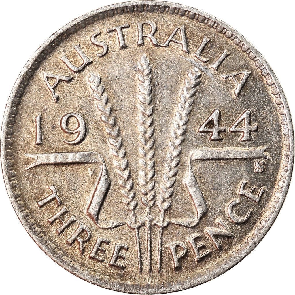 Coin, Australia, George VI, Threepence, 1944, Melbourne, EF(40-45), Silver