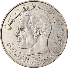 Coin, Tunisia, 1/2 Dinar, 1968, Paris, EF(40-45), Nickel, KM:291