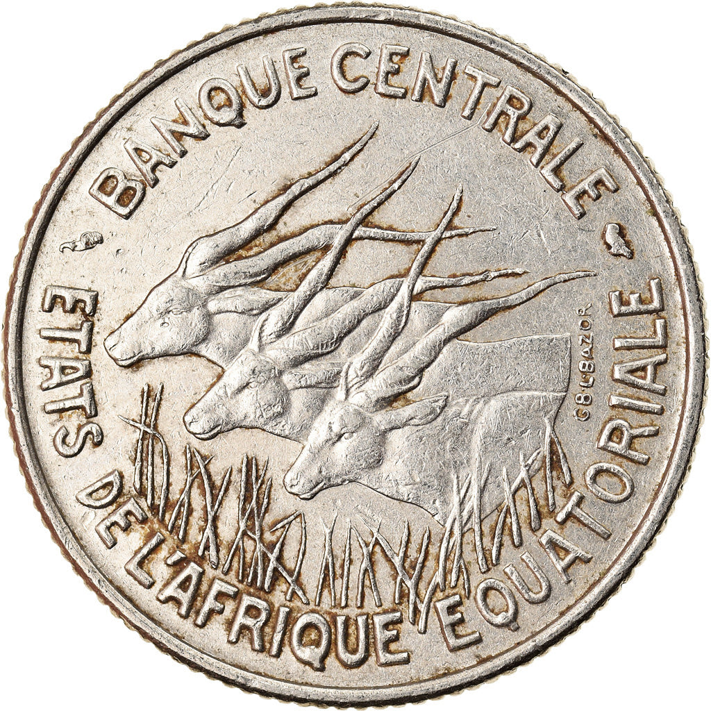 Coin, EQUATORIAL AFRICAN STATES, 100 Francs, 1967, Paris, EF(40-45), Nickel