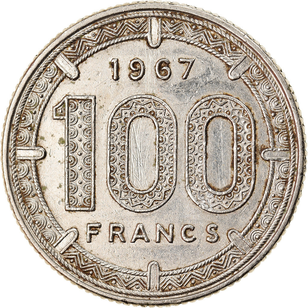 Coin, EQUATORIAL AFRICAN STATES, 100 Francs, 1967, Paris, EF(40-45), Nickel