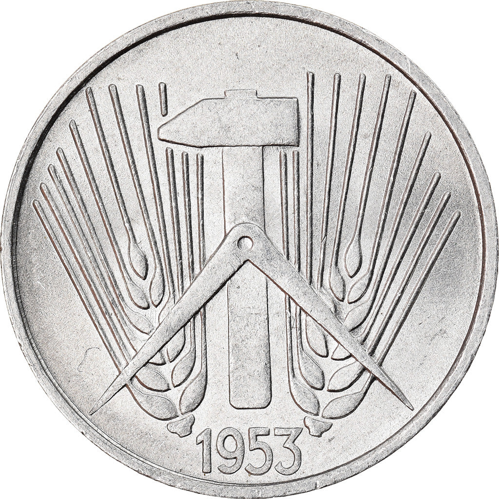 Moneda, REPÚBLICA DEMOCRÁTICA ALEMANA, 5 Pfennig, 1953, Berlin, MBC, Aluminio