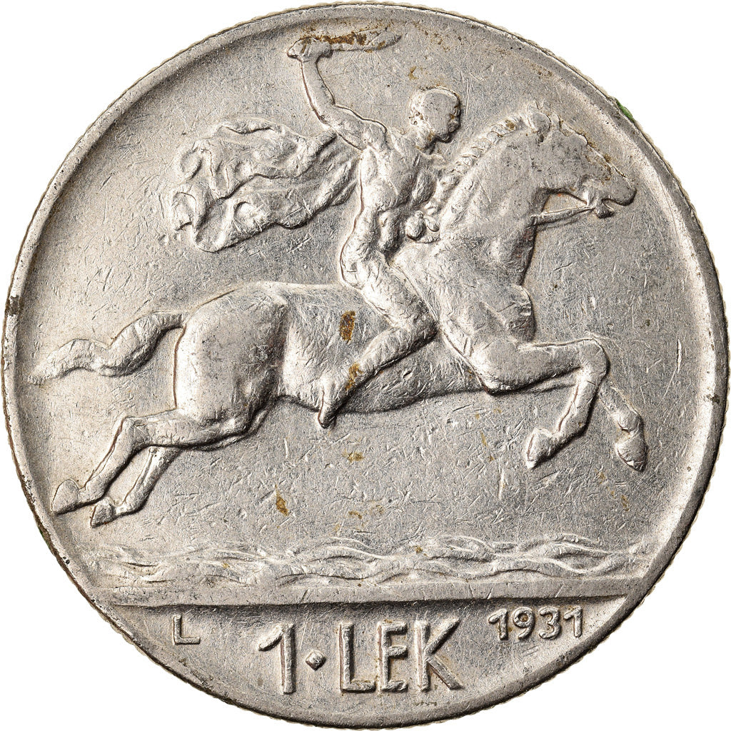 Coin, Albania, Lek, 1931, Rome, EF(40-45), Nickel, KM:5