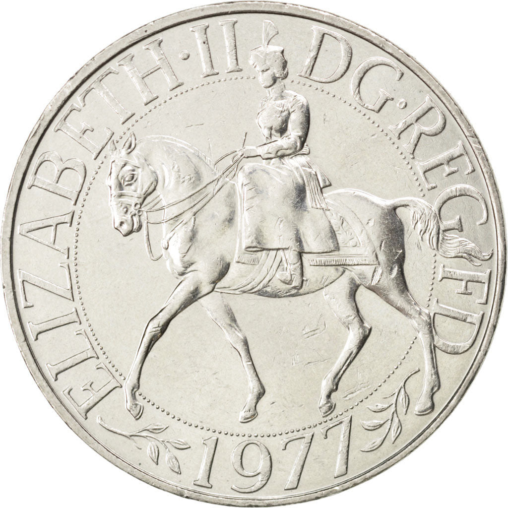 GREAT BRITAIN, 25 New Pence, 1977, KM #920, MS(60-62), Copper-Nickel, 38.61,...