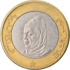 Moneda, Marruecos, al-Hassan II, 10 Dirhams, 1995, Paris, MBC, Bimetálico