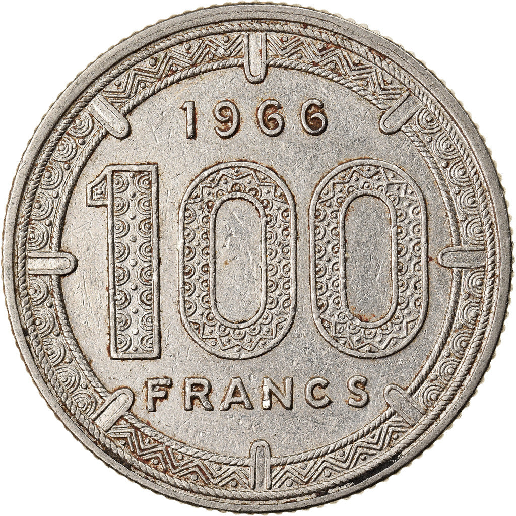 Coin, EQUATORIAL AFRICAN STATES, 100 Francs, 1966, Paris, EF(40-45), Nickel