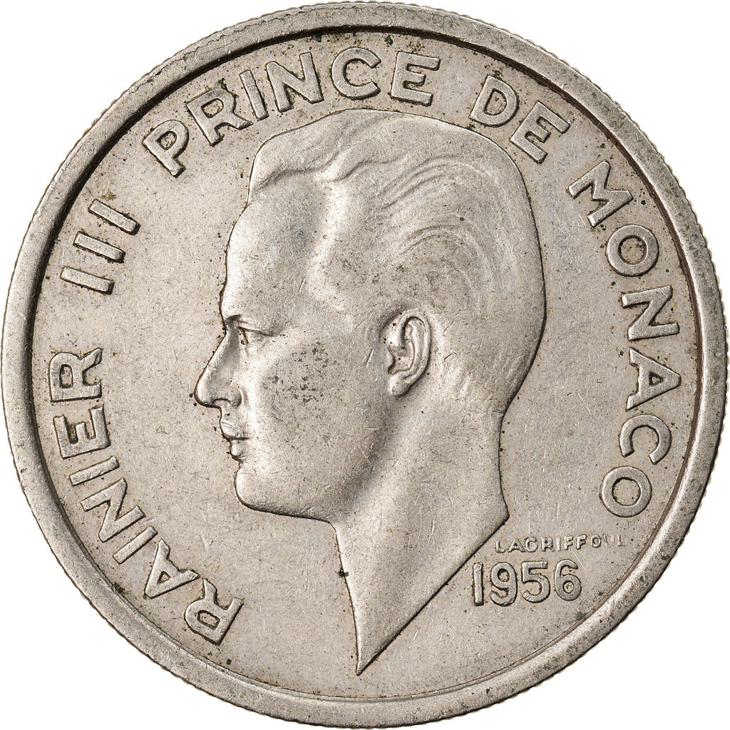 Coin, Monaco, Rainier III, 100 Francs, Cent, 1956, EF(40-45), Copper-nickel