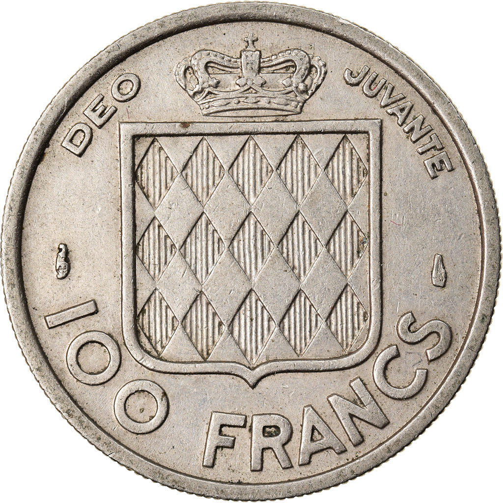 Coin, Monaco, Rainier III, 100 Francs, Cent, 1956, EF(40-45), Copper-nickel