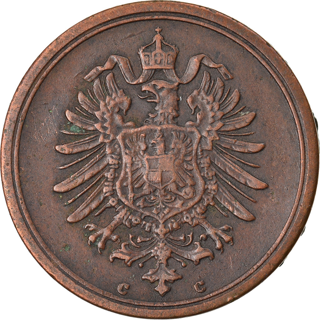 Moneda, ALEMANIA - IMPERIO, Wilhelm I, Pfennig, 1874, Frankfurt, BC+, Cobre