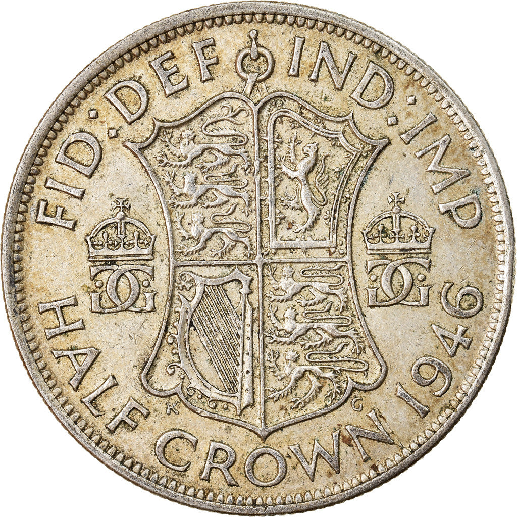 Coin, Great Britain, George VI, 1/2 Crown, 1946, EF(40-45), Silver, KM:856