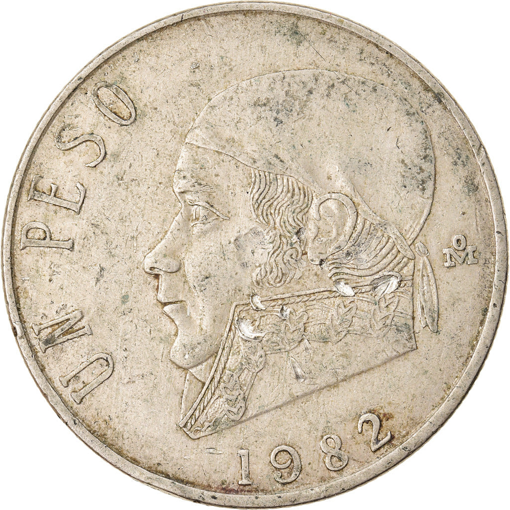 Moneta, Mexico, Peso, 1982, Mexico City, VF(30-35), Miedź-Nikiel, KM:460
