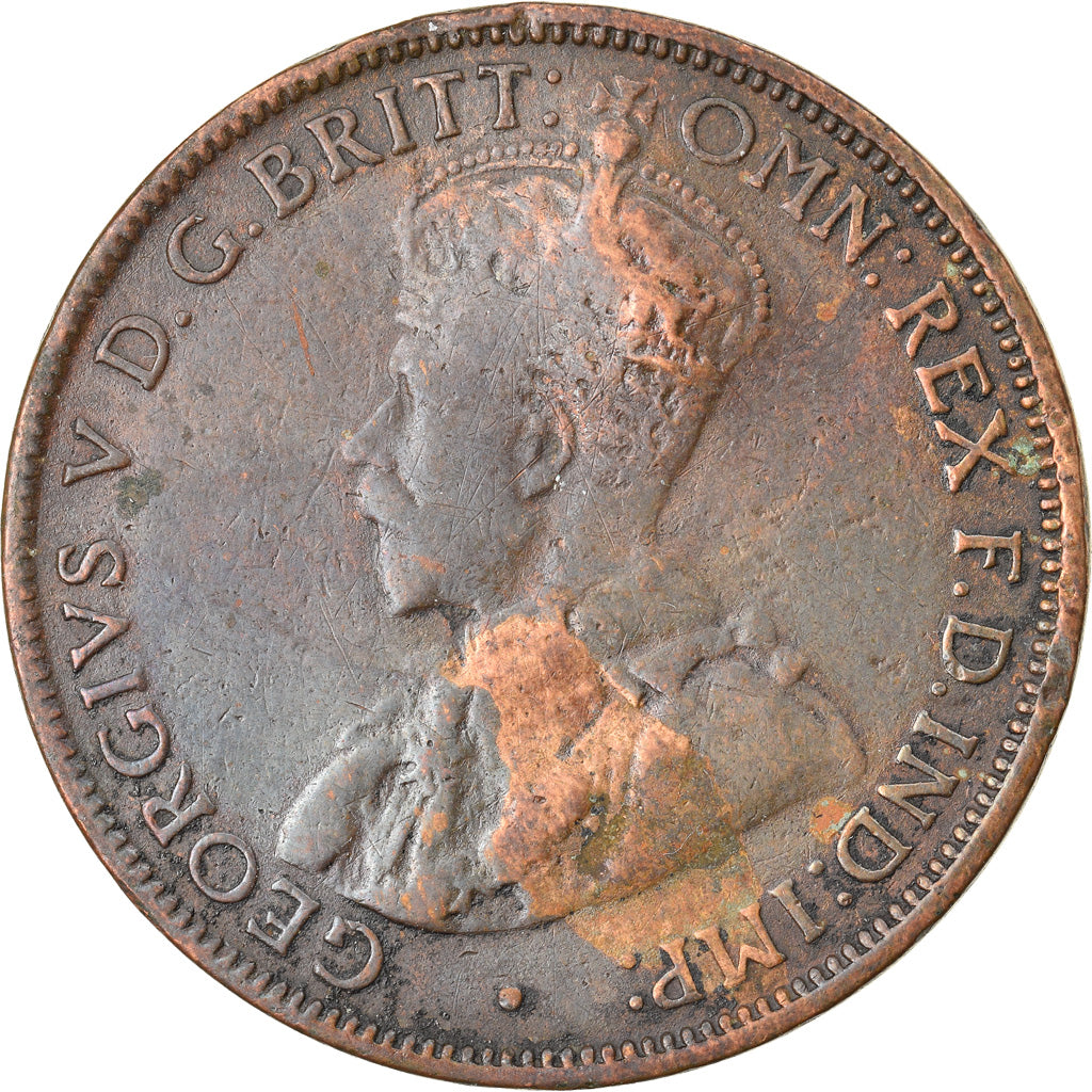 Munten, Australië, George V, 1/2 Penny, 1917, Melbourne, FR+, Bronze, KM:22