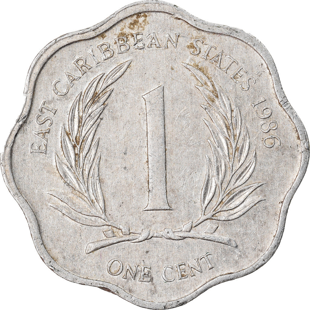Moneta, Państwa Wschodnich Karaibów, Elizabeth II, Cent, 1986, VF(30-35)