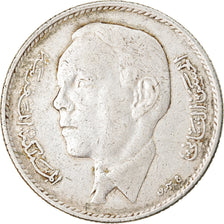 Coin, Morocco, al-Hassan II, 5 Dirhams, 1965, Paris, EF(40-45), Silver, KM:57