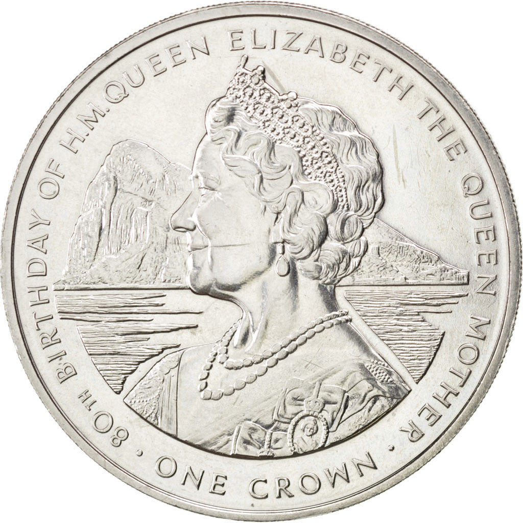GIBRALTAR, Crown, 1980, KM #11, MS(63), Copper-Nickel, 38.8, 28.72