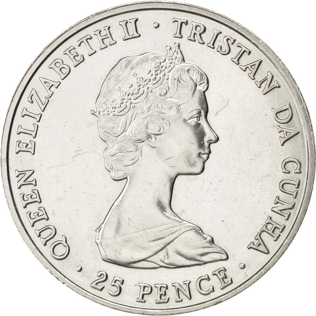 Tristan Da Cunha, Elizabeth II, 25 Pence 1980, KM 3