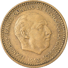 Moneda, España, Francisco Franco, caudillo, Peseta, 1963, EBC, Aluminio -