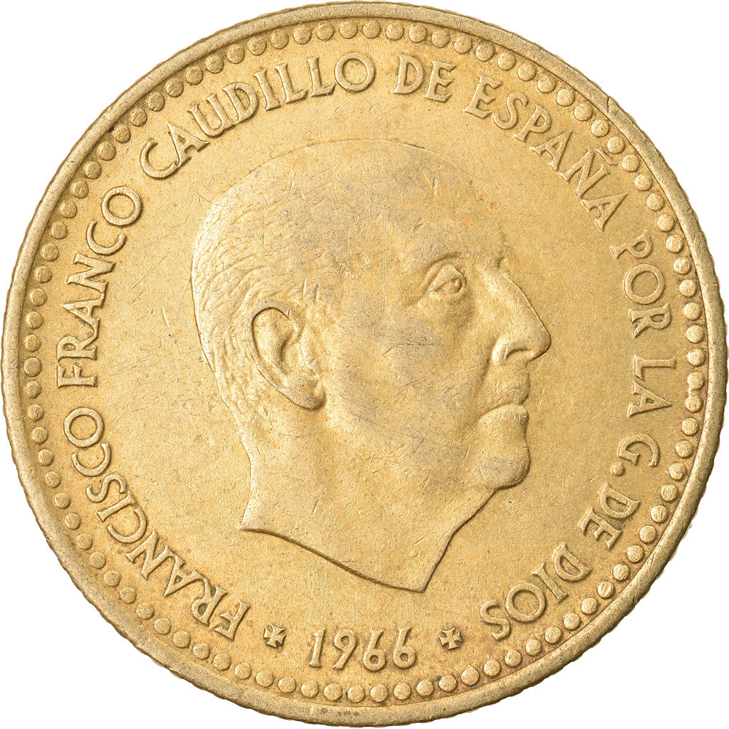 Coin, Spain, Francisco Franco, caudillo, Peseta, 1970, AU(50-53)