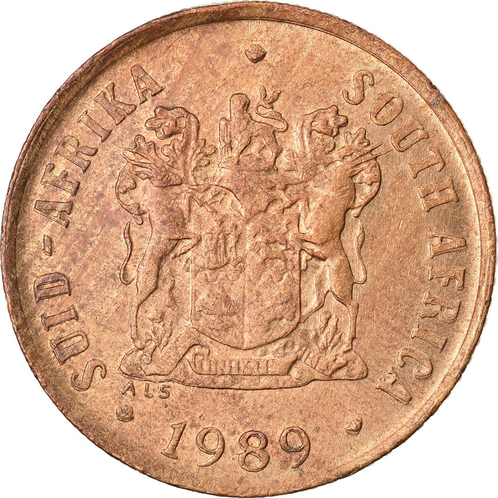 Moneda, Sudáfrica, Cent, 1989, BC+, Bronce, KM:82