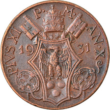 Coin, VATICAN CITY, Pius XI, 5 Centesimi, 1931, Roma, EF(40-45), Bronze, KM:1
