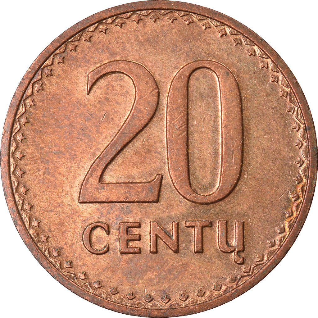 Münze, Lithuania, 20 Centu, 1991, SS, Bronze, KM:89