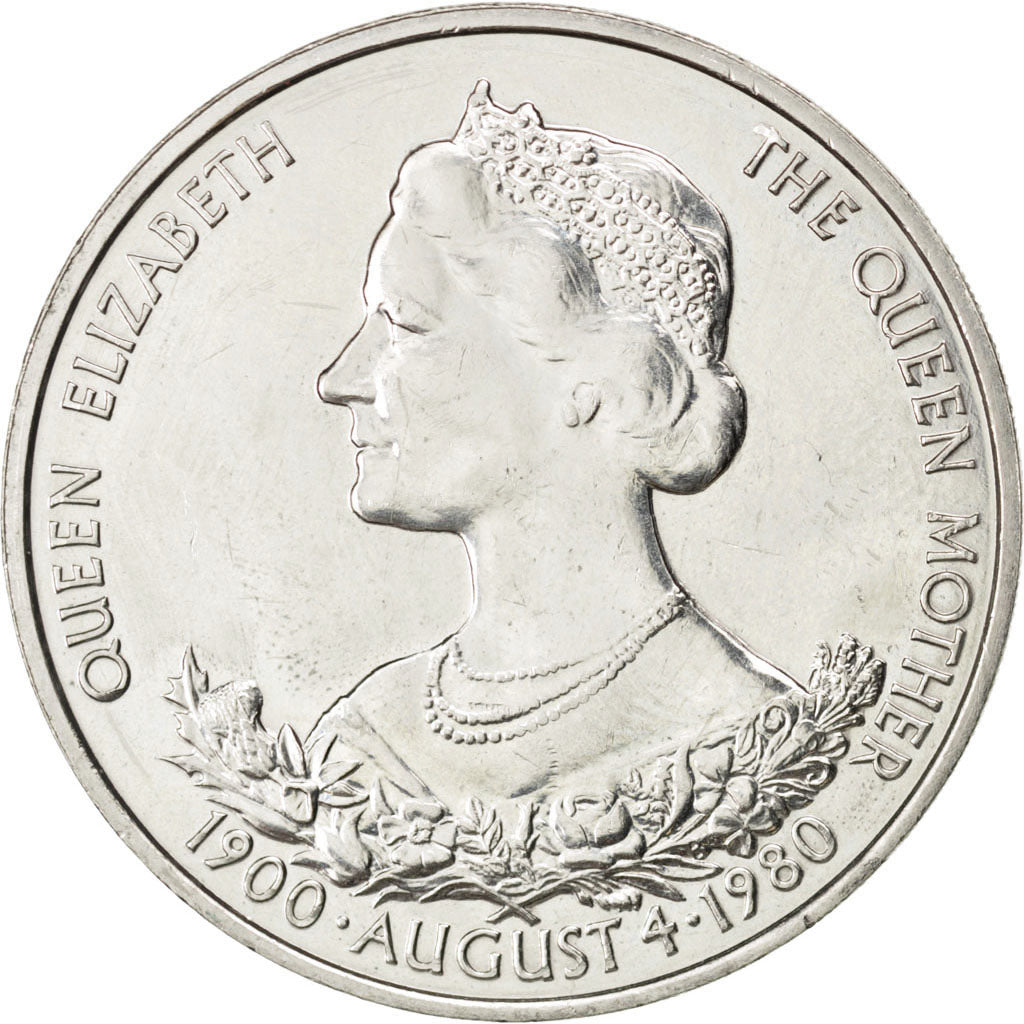 GUERNSEY, 25 Pence, 1980, KM #35, MS(60-62), Copper-Nickel, 38.61, 28.53