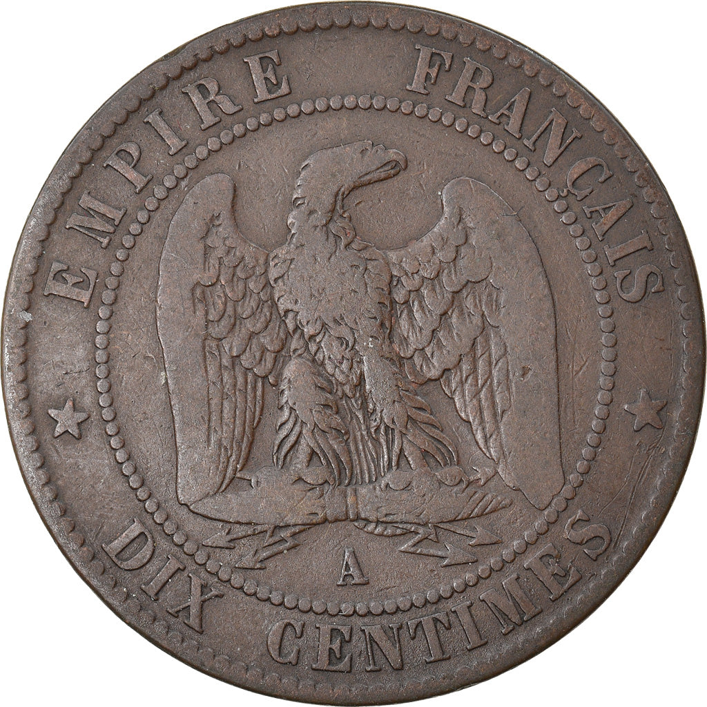 Munten, Frankrijk, Napoleon III, Napoléon III, 10 Centimes, 1854, Paris, FR+