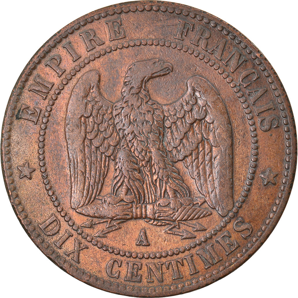 Moeda, França, Napoleon III, Napoléon III, 10 Centimes, 1855, Paris