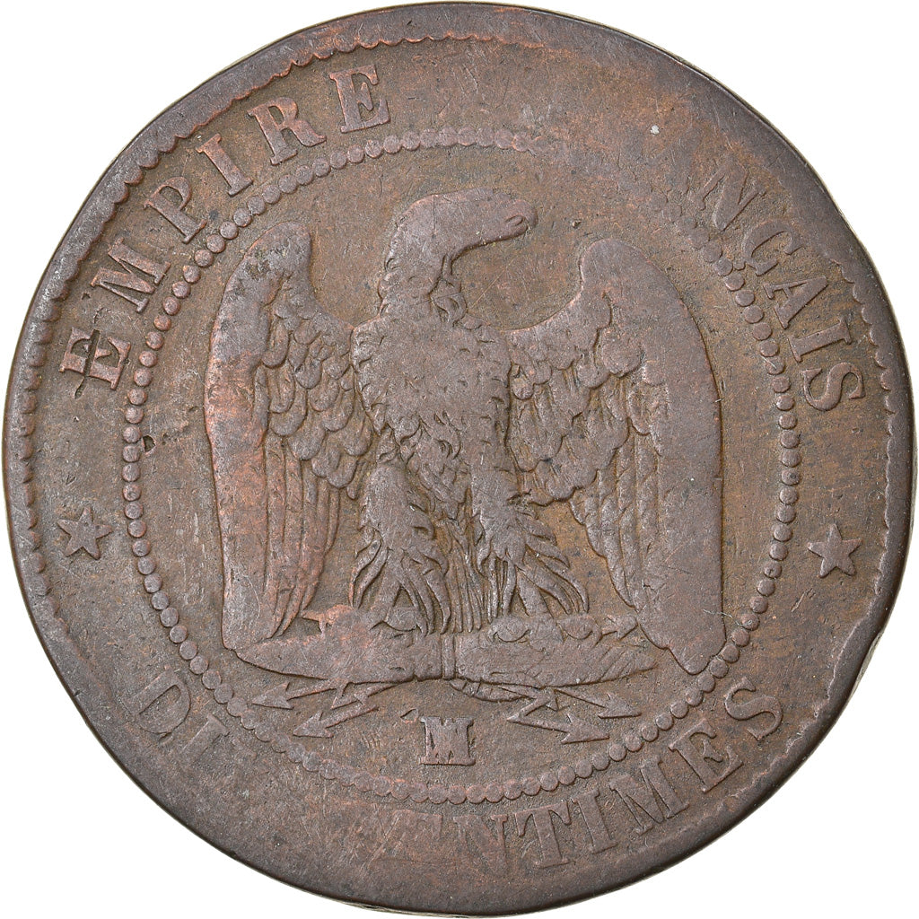 Munten, Frankrijk, Napoleon III, Napoléon III, 10 Centimes, 1856, Marseille