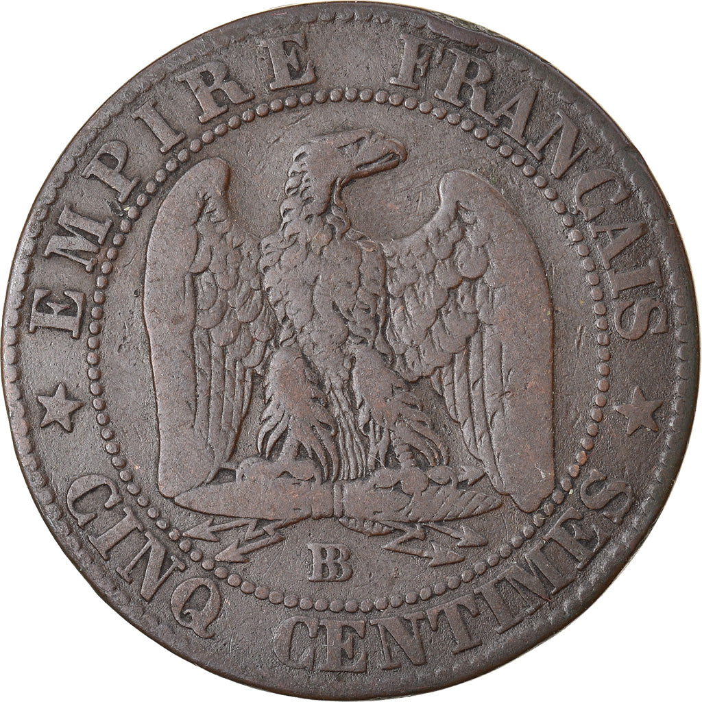Monnaie, France, Napoleon III, Napoléon III, 5 Centimes, 1854, Strasbourg, TB+