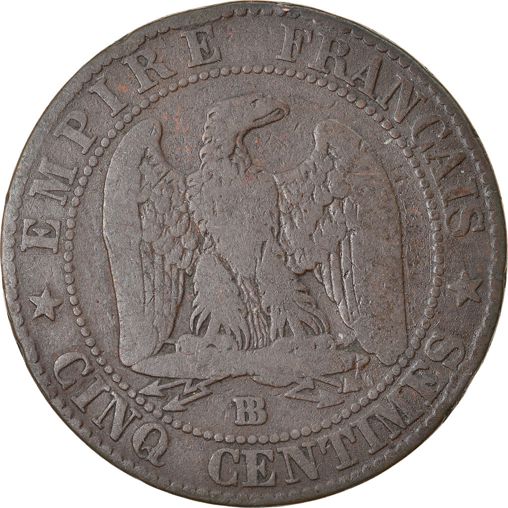 Monnaie, France, Napoleon III, Napoléon III, 5 Centimes, 1854, Strasbourg, TB+