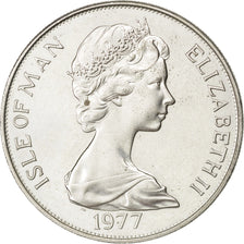 ISLE OF MAN, Crown, 1977, Pobjoy Mint, KM #42, MS(63), Copper-Nickel, 38.5,...