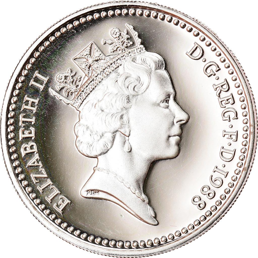 Coin, Great Britain, Elizabeth II, Pound, 1988, AU(50-53), Silver, KM:954a