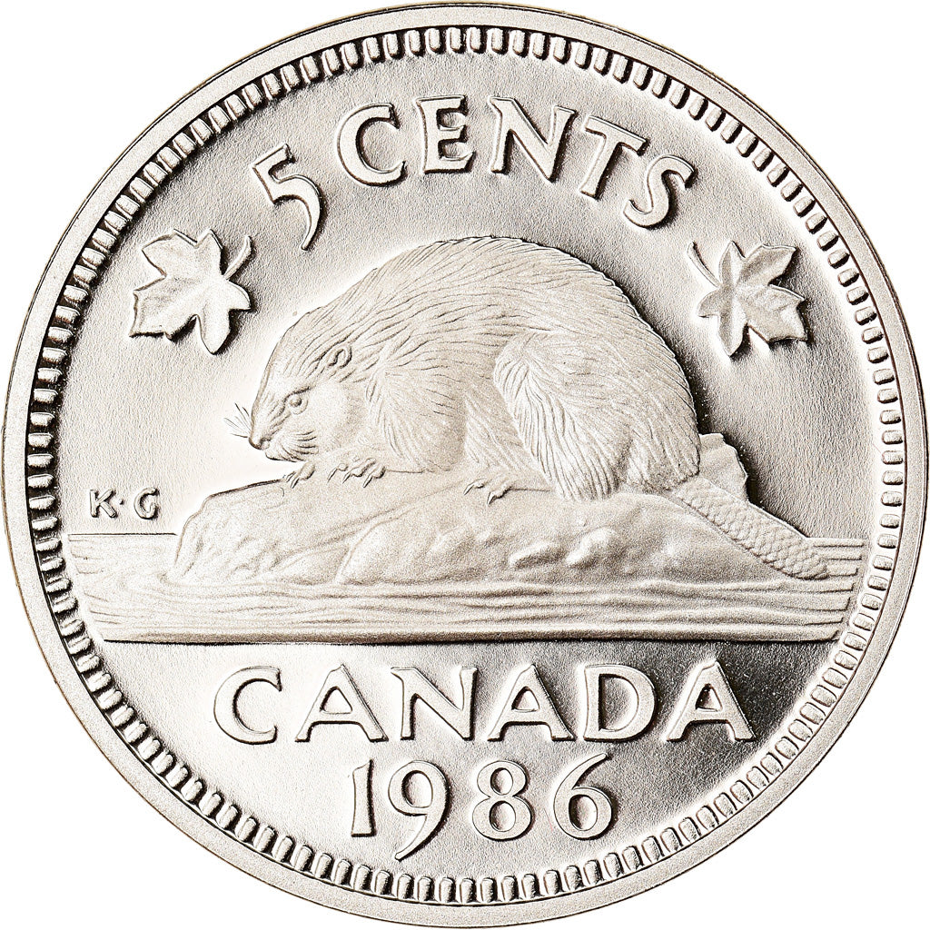 Moneta, Canada, Elizabeth II, 5 Cents, 1986, Royal Canadian Mint, Ottawa, SPL+