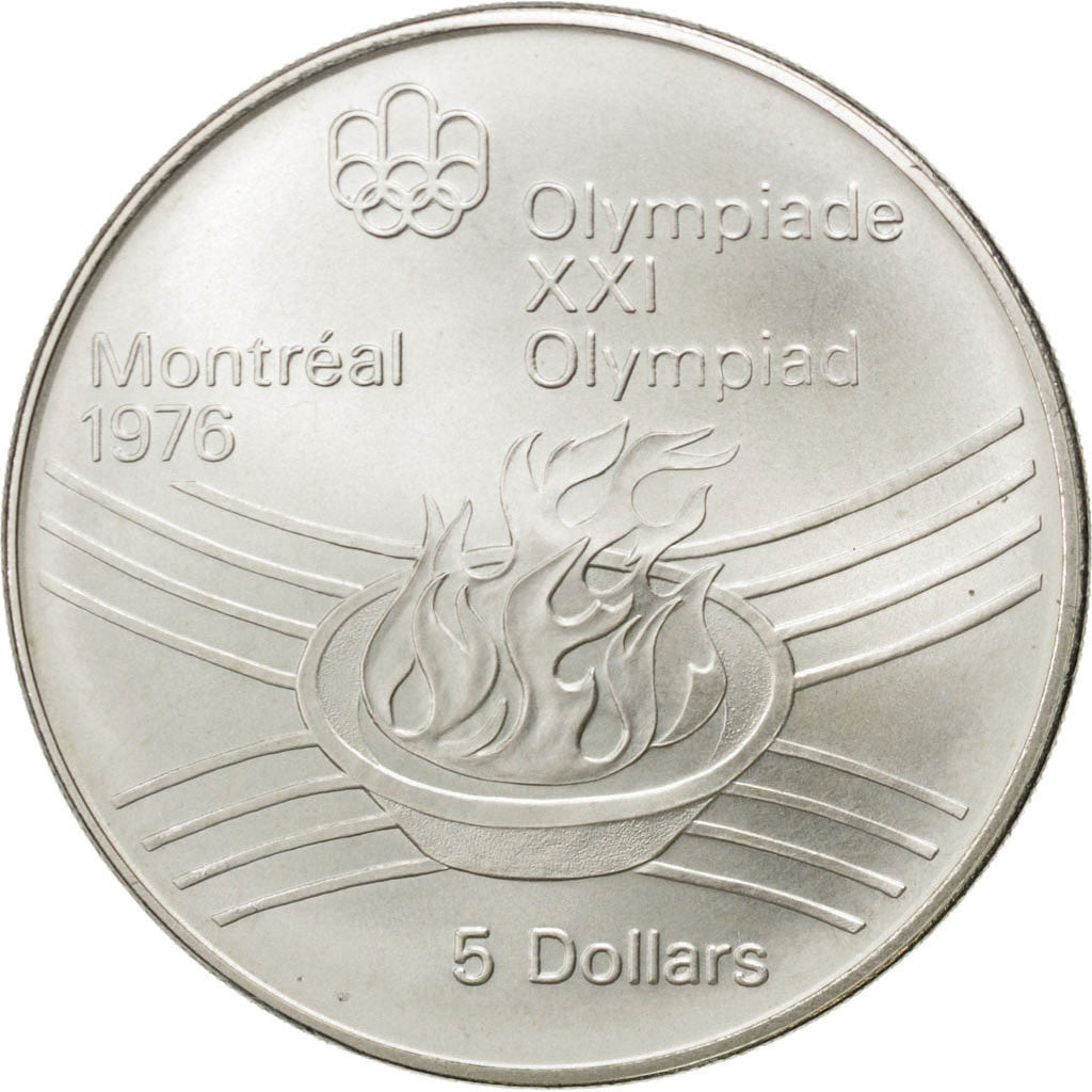 Coin, Canada, Elizabeth II, 5 Dollars, 1976, Ottawa, MS(63), Silver, KM:110