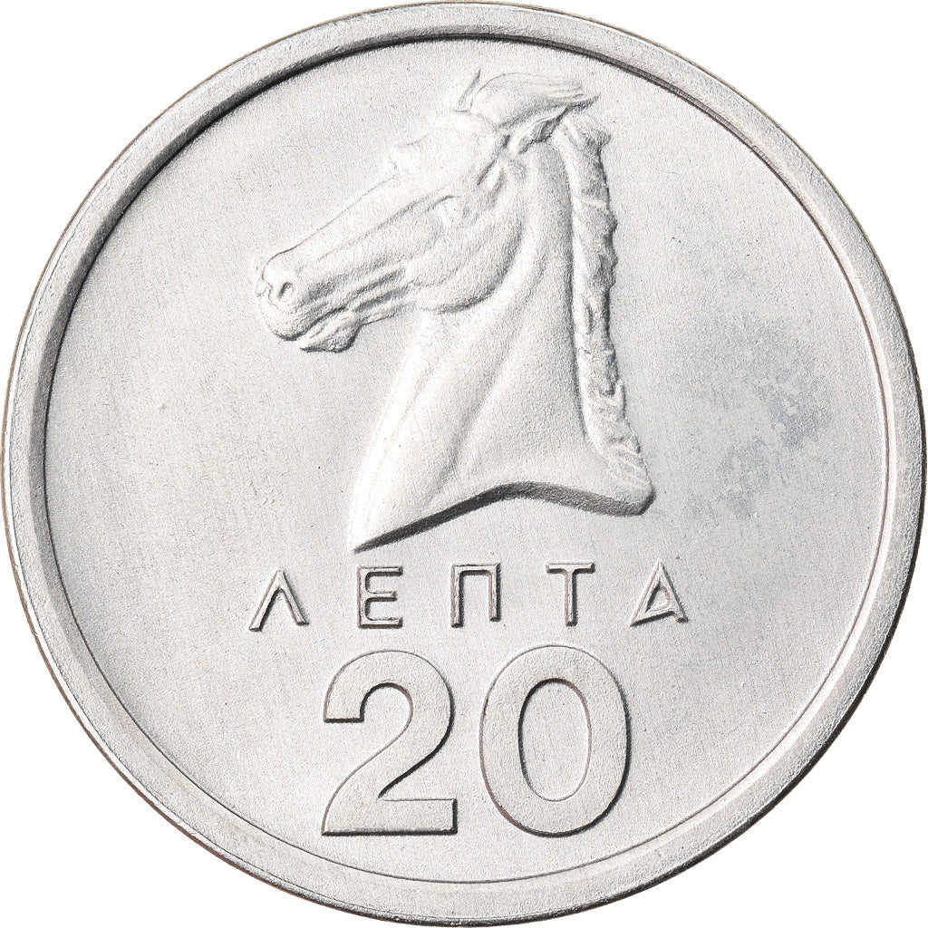 Coin, Greece, 20 Lepta, 1976, AU(55-58), Aluminum, KM:114