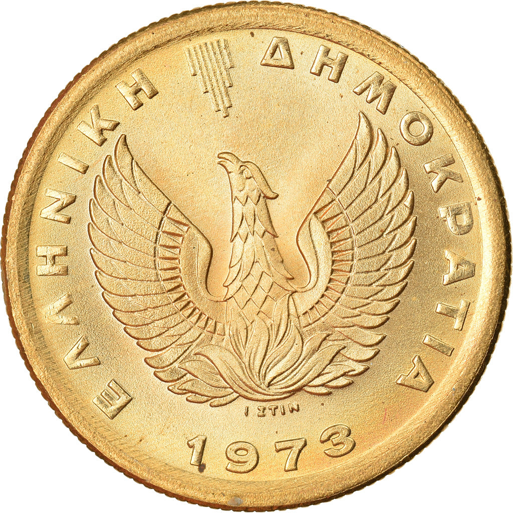 Coin, Greece, 50 Lepta, 1973, MS(60-62), Nickel-brass, KM:106