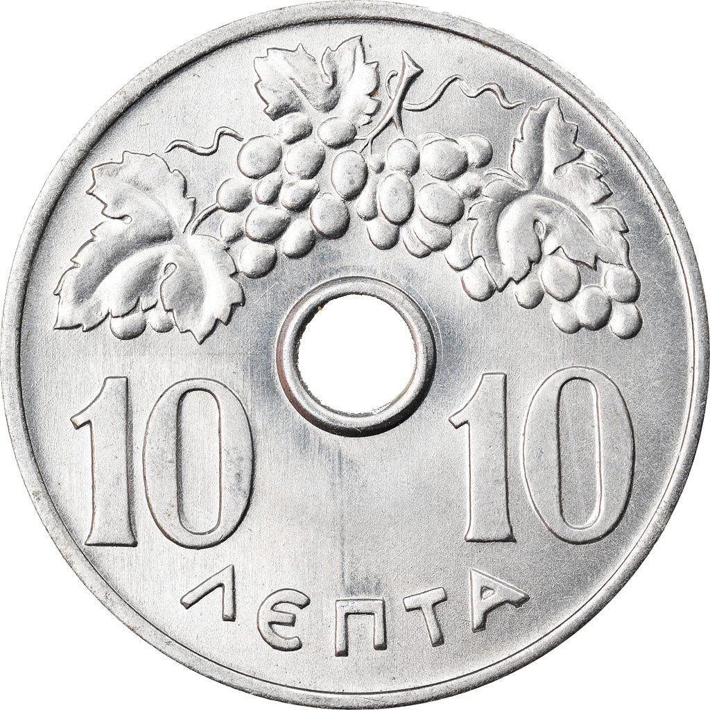Coin, Greece, 10 Lepta, 1965, EF(40-45), Aluminum, KM:78