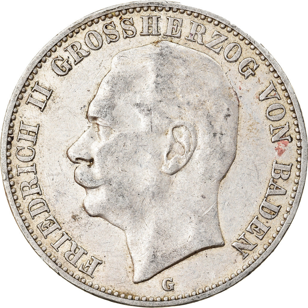 Münze, Deutsch Staaten, BADEN, Friedrich II, 3 Mark, 1912, Stuttgart, S+