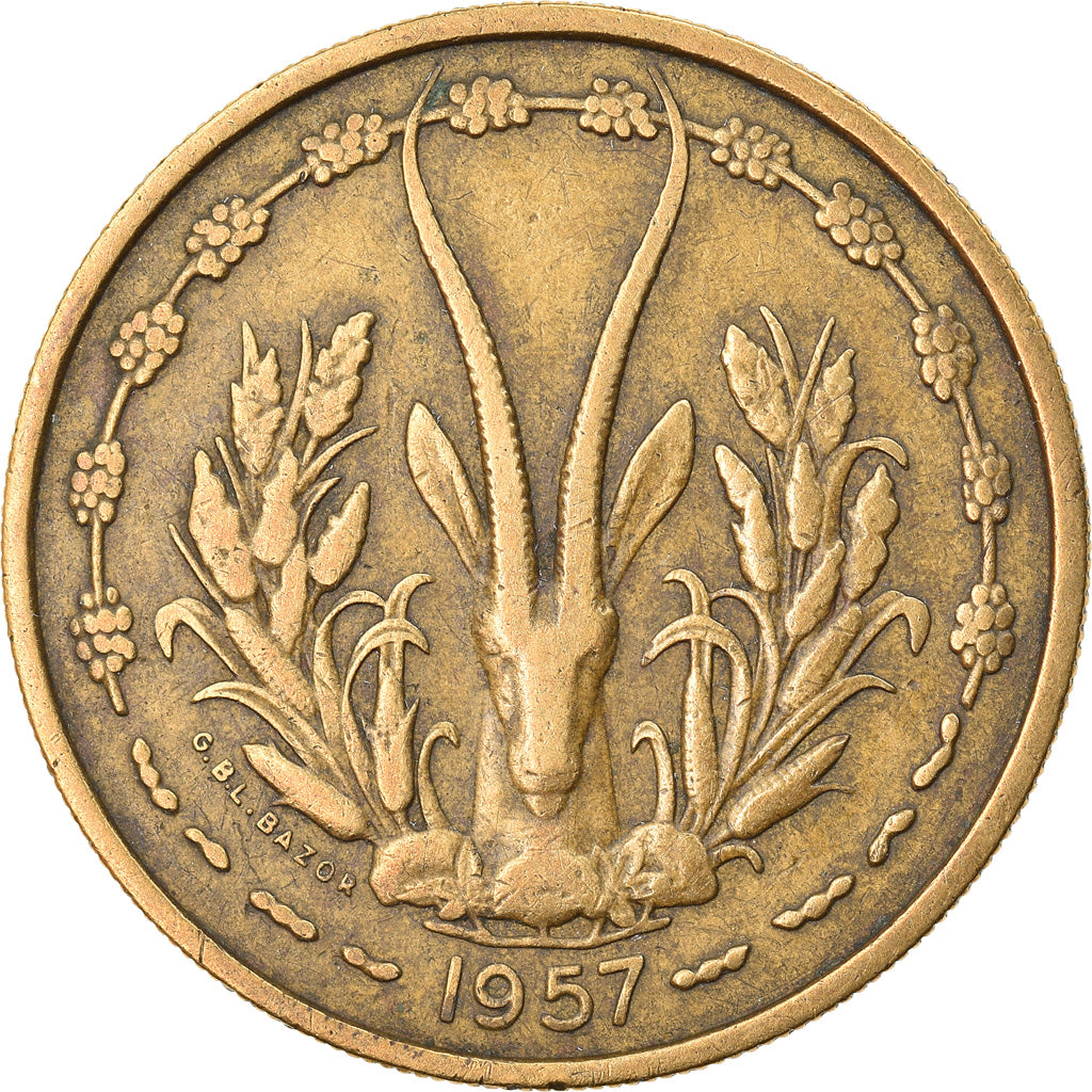 Munten, Frans West Afrika, 25 Francs, 1957, Paris, ZF, Aluminum-Bronze, KM:9