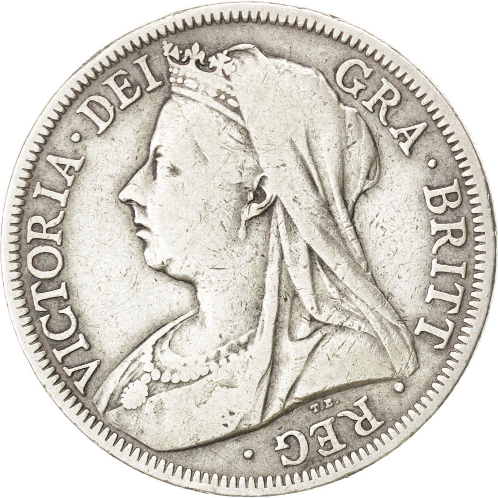 GREAT BRITAIN, 1/2 Crown, 1900, KM #782, VF(30-35), Silver, 32.3, 13.88
